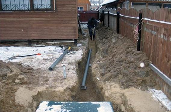 Montaža zunanjih kanalizacijskih cevi