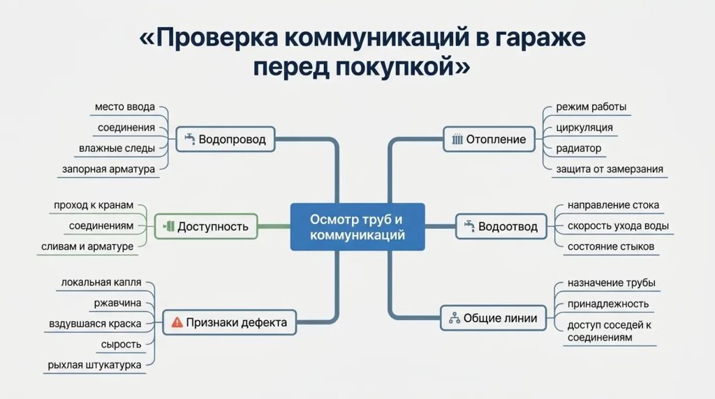 Проверка коммуникаций в гараже перед покупкой